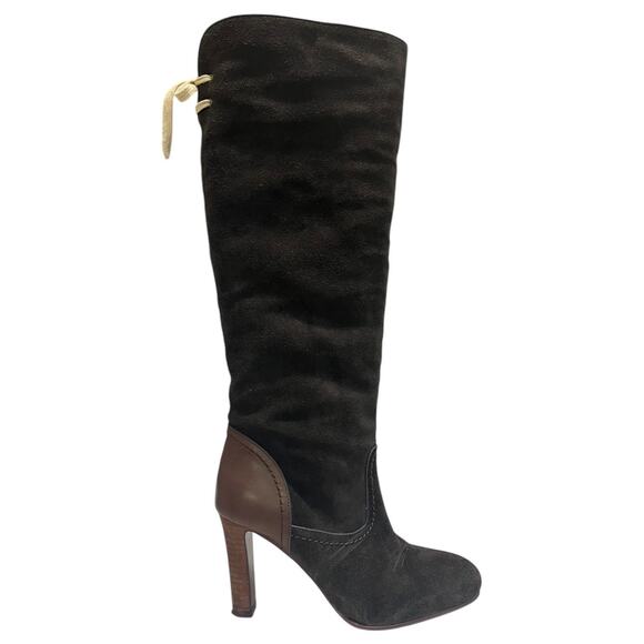 See By Chloe Shoes - See By Cloe Boots Womens 37 7 Brown Suede Leather Knee High Tall Lara Designer